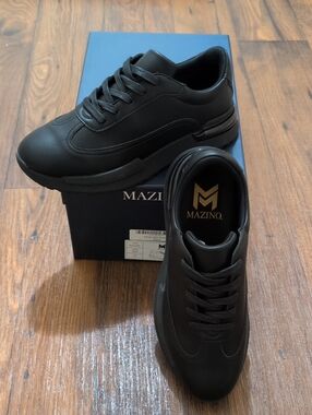 NIB Mazino Hyrax-000 Men's Black Casual Sneakers - Size 8